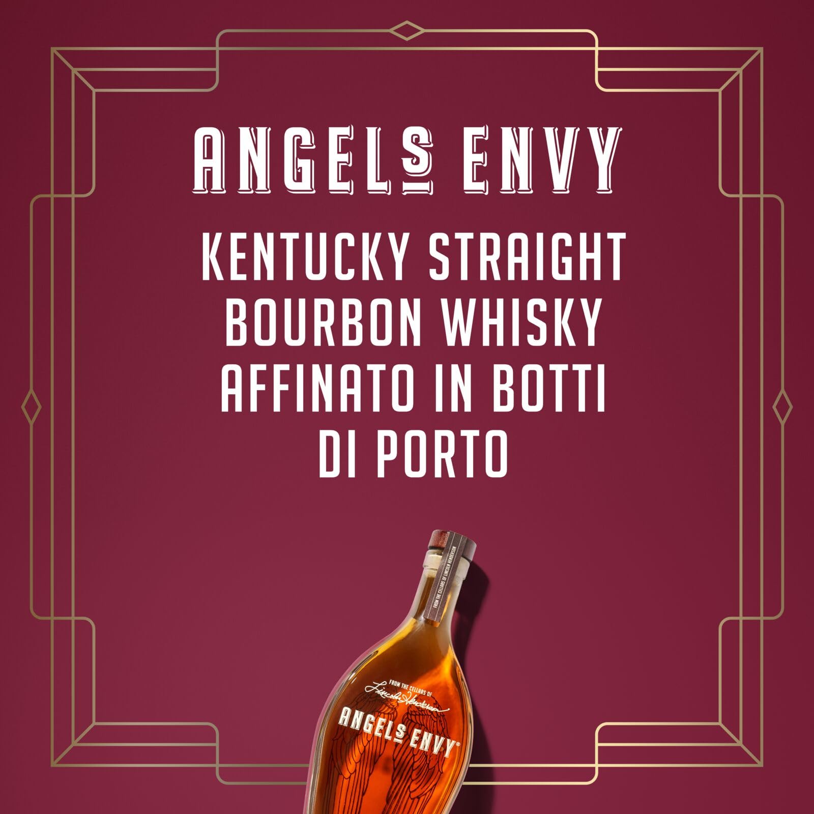 ANGEL’S ENVY Kentucky Straight Bourbon Whisky, 43,3% Vol., 70 cl / 700 ml, affinato in botti di Porto, Note di vaniglia e noci tostate