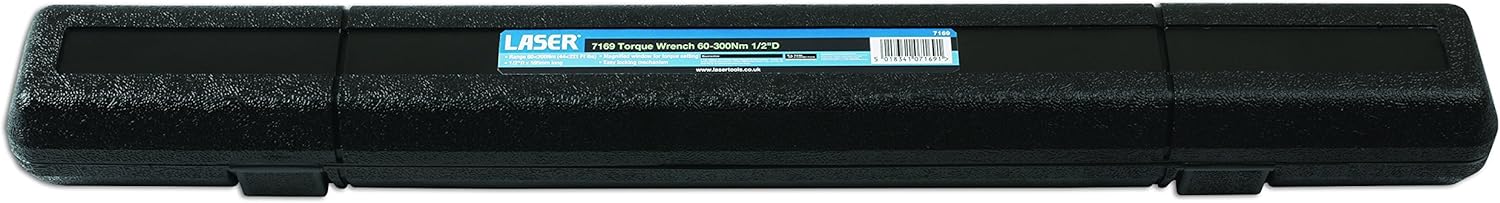 Laser 7169 Torque Wrench 60-300Nm 1/2" D, 1/2-Inch D x 595 mm Long, Range 60< 300 Nm
