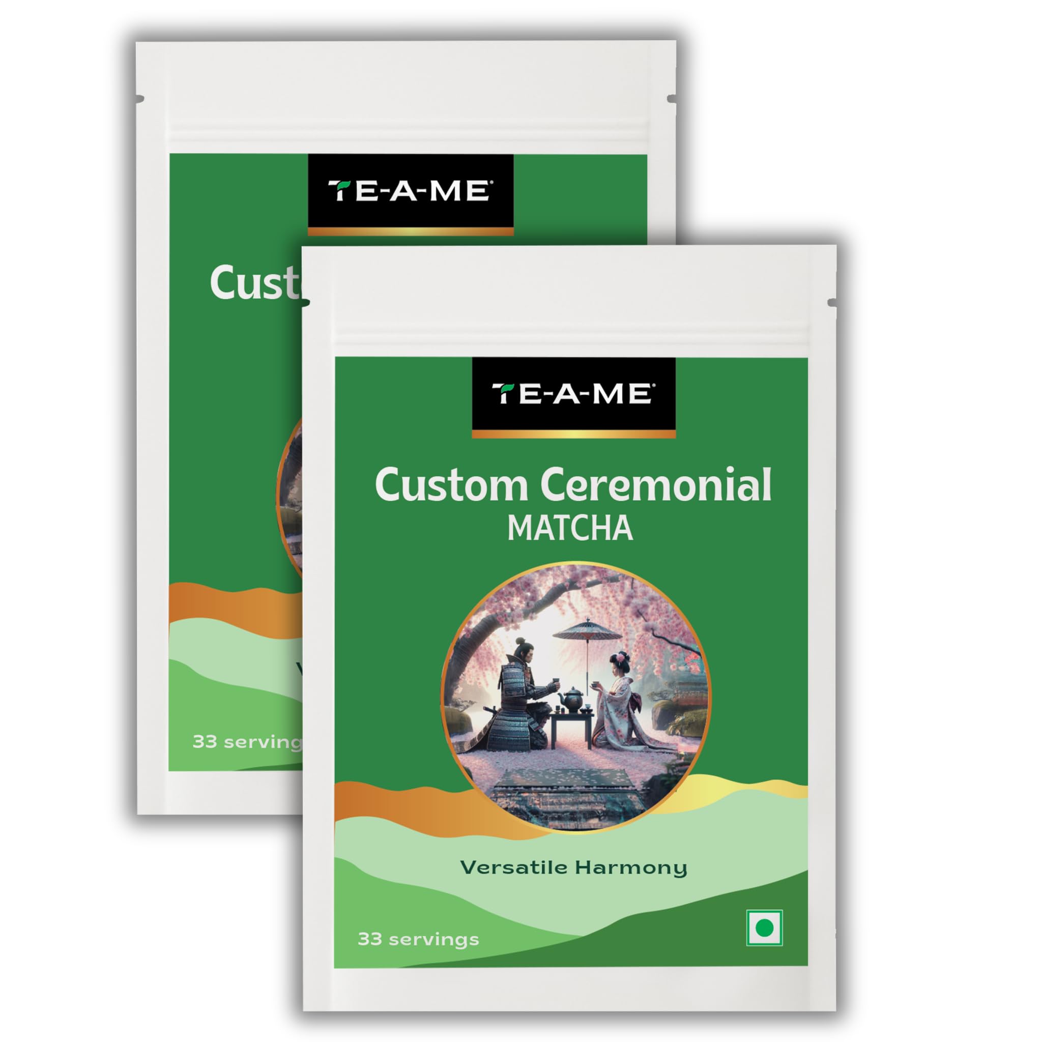 TE-A-ME Custom Ceremonial Matcha 50g (Pack of 2) | Japanese Green Tea Powder 100g