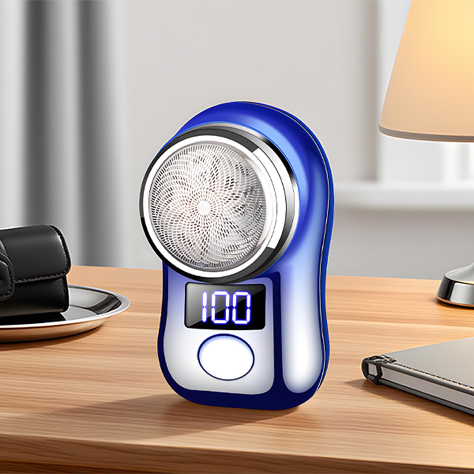 Akumulatorowa mini golarka USB elektryczna, przenośna dla mężczyzn i kobiet, z baterią z wyświetlaczem zasilania, kompaktowa mini golarka dla mężczyzn, 1,7 x 2,9 x 4,6 cm / 43 x 74,5 x 47 mm