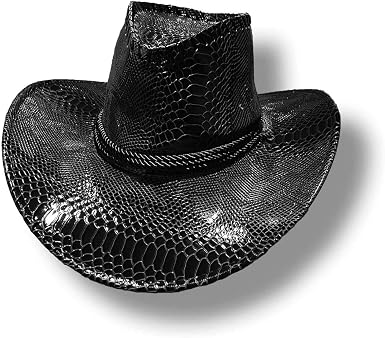 Cowboy Hat Faux Snake Skin Print 