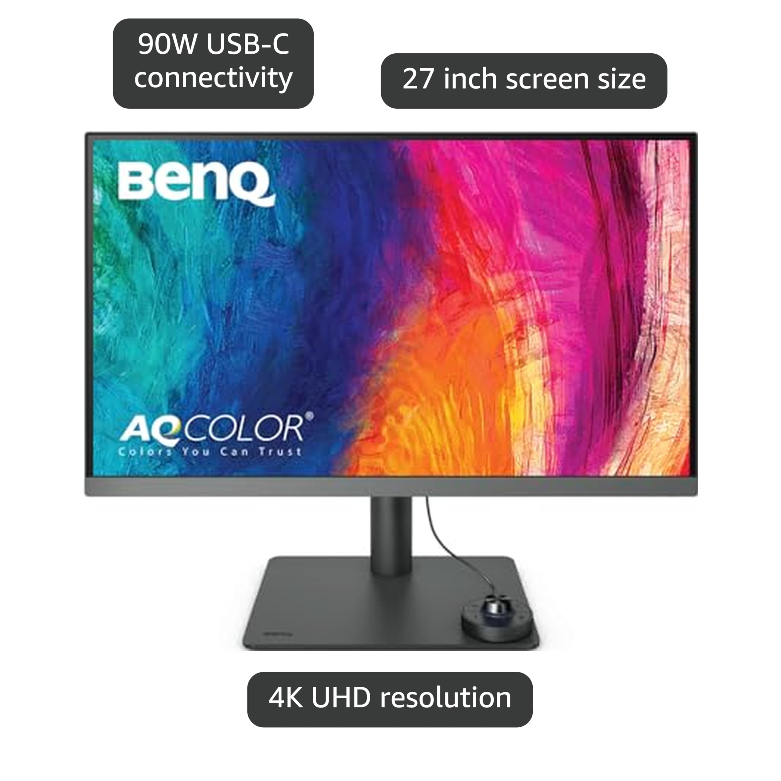 Amazon.com: BenQ PD2706U 27-inch 4K Monitor, 90W USB-C, UHD, P3
