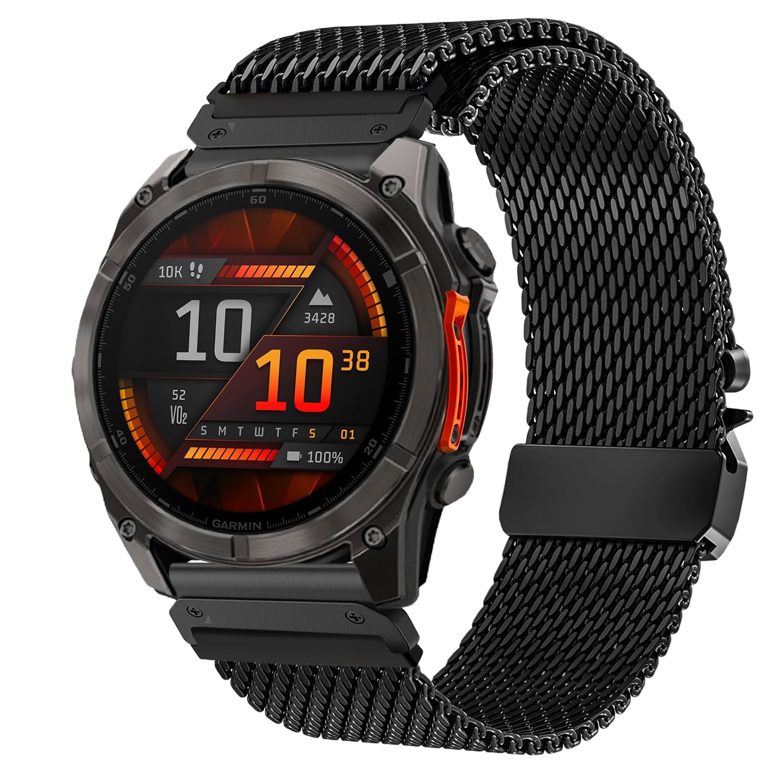 Titane Bracelet pour Garmin Fenix 7, 22mm Remplacement Quick-Fit Titan Milanaise Bracelet pour Fenix 8 47mm, FEnix 6, FEnix 6 Pro, FENix 5, FENix 5 Plus, Forerunner 935 945, Instinct 2