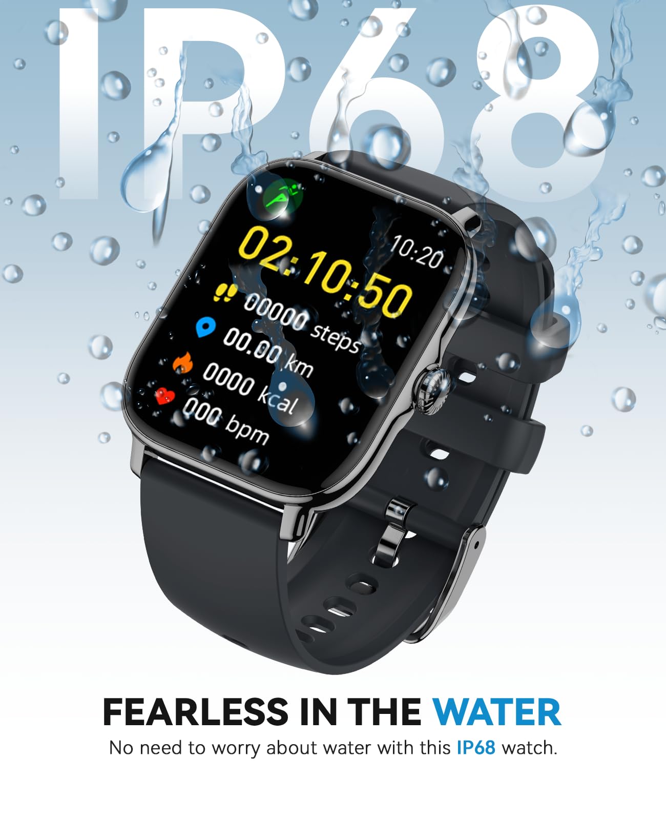 Smart Watch for Women Men- Answer/Make Call, 2025 IP68 Waterproof Fitness Step Tracker Watch with Sleep Monitor/Activity Counter/110+ Sport Mode, Smartwatch for Andriod iPhone iOS Samsung Compatible