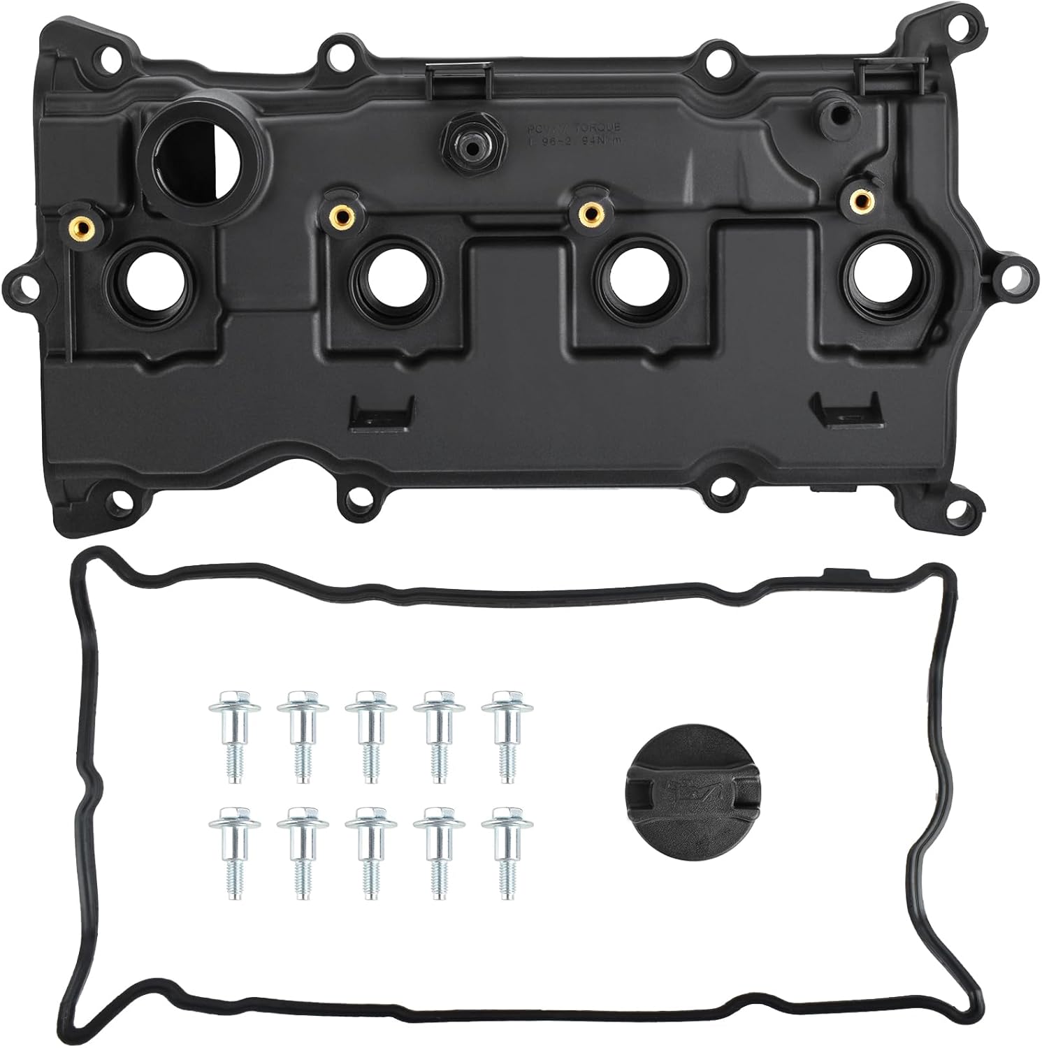 132643KY0A Engine Valve Cover with Gasket, Bolts, Cap Fit for Nissan Altima 2013-2018, Murano 2016, Pathfinder 2014-2015, Rogue 2014-2016, Infiniti QX60 2014-2017, 2.5L, Replace # 132643TAOA