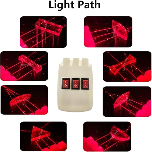 Miniatura 8 de Kit de experimento óptico de física magnética, reflector de refracción, prisma triangular, lente convexa, espejo cóncavo, fuente de luz lineal