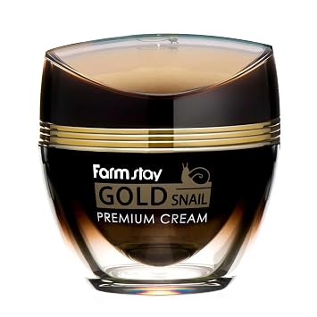 Farmstay Gold Snail Premium Cream - Snail Mucin Cream Infused with Gold - Hydrates and Firms Tired Skin - Fights Wrinkles and Fine Lines - 1.69 oz