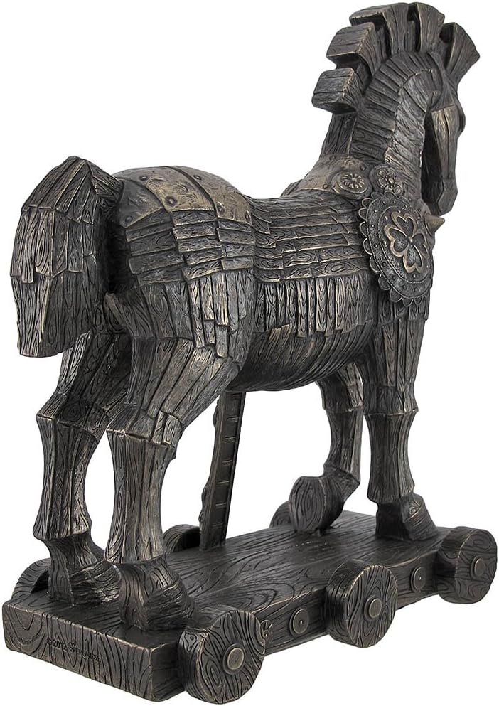 Veronese Design 10 3/8 Inch Greek Trojan Horse Home Decor Statue Cold Cast Resin Bronze Finish