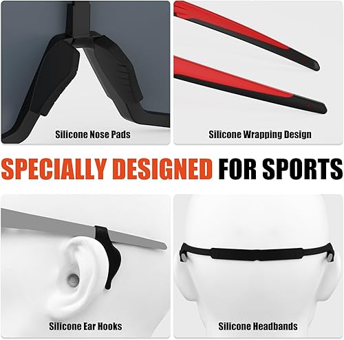 Miniatura 7 de X-TIGER Gafas de sol deportivas polarizadas con 3 o 5 lentes intercambiables gafas de ciclismo para hombres y mujeres gafas de sol de béisbol correr