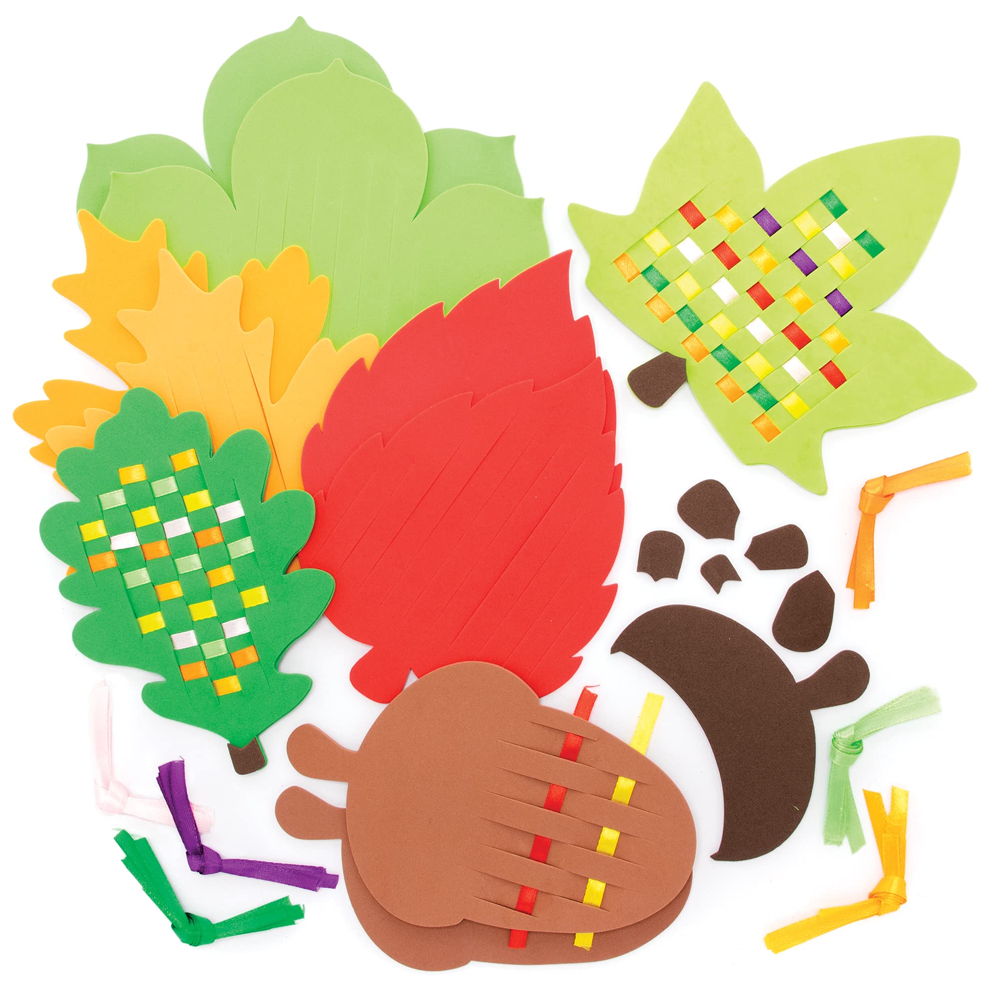 FE693 Autumn Weaving Kits - Pack of 6, Introductory Sewing for Beginners, Make Your Own Decoration, Ideal Kids Arts and Crafts Project