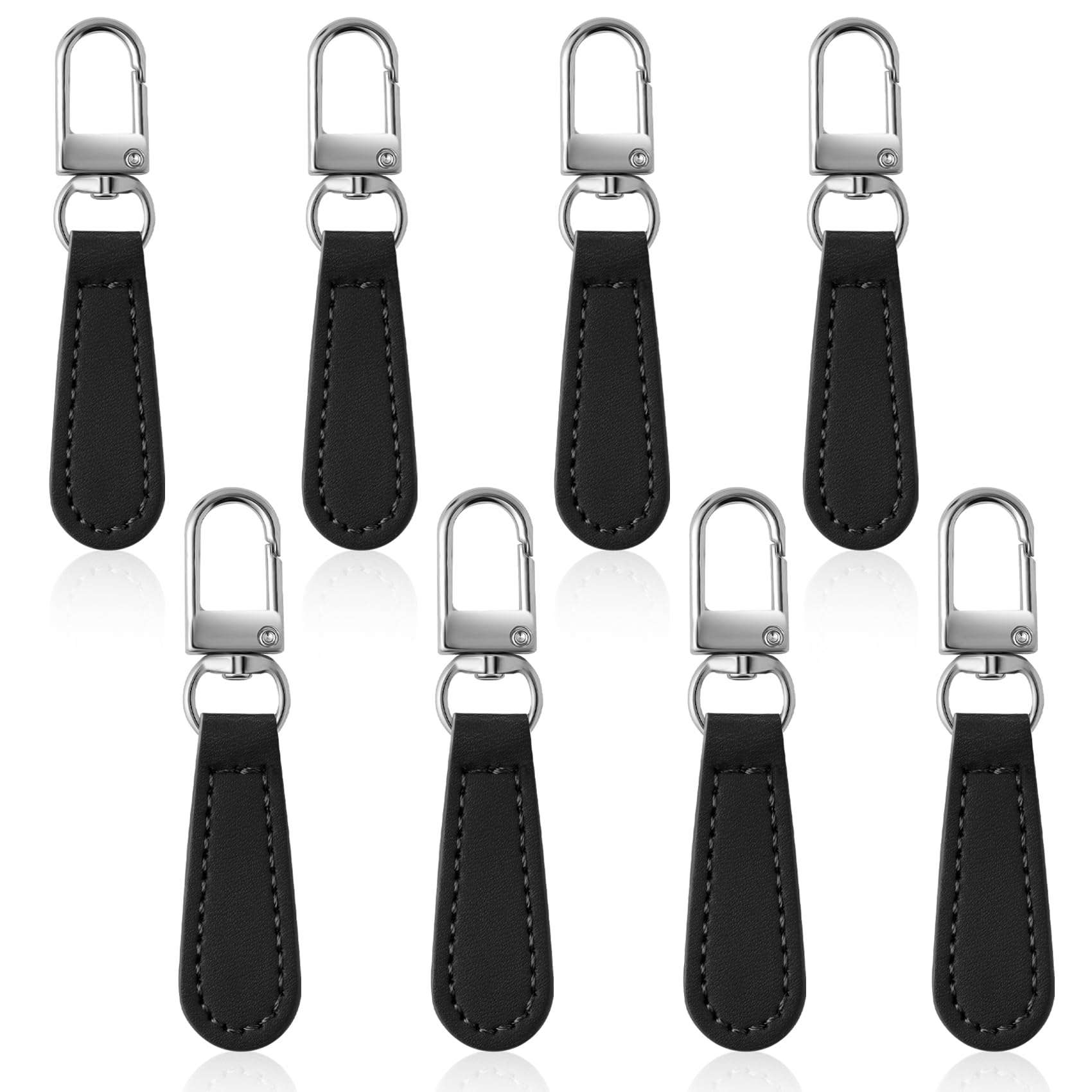 Deoward Zipper Pull Replacement Leather Handle Detachable Zipper Repair Tab for Luggage, Backpacks, Suitcases, Jackets, Purses, Handbags (8 PCS)