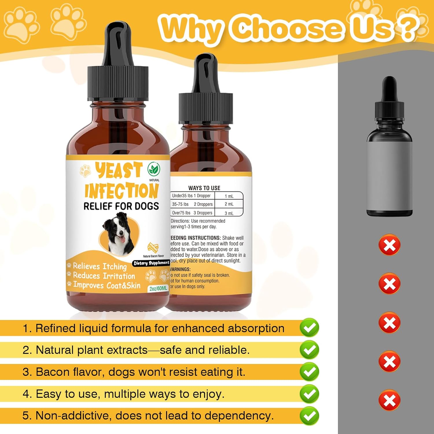 Natural Yeast Infection Treatment for Dogs,Supports Healthy Itch Relief,Inflammation Relief,Allergy Relief & More,Dog Ear Infection Treatment,Itch Relief for Dogs,Ear Infection Treatment for Dog