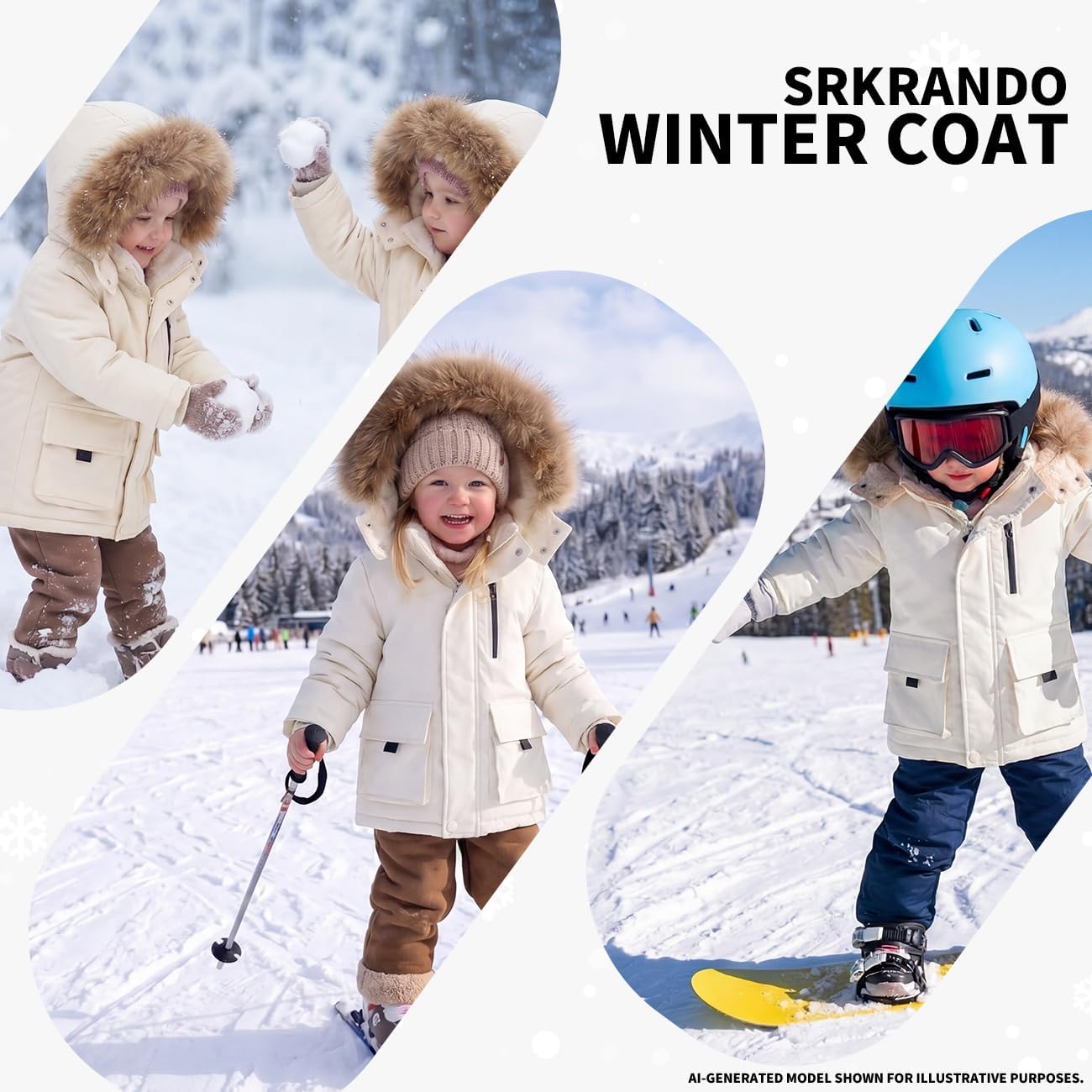 Toddler Winter Coat Baby Jacket Snow Hoodie Puffer Fleece Clothes