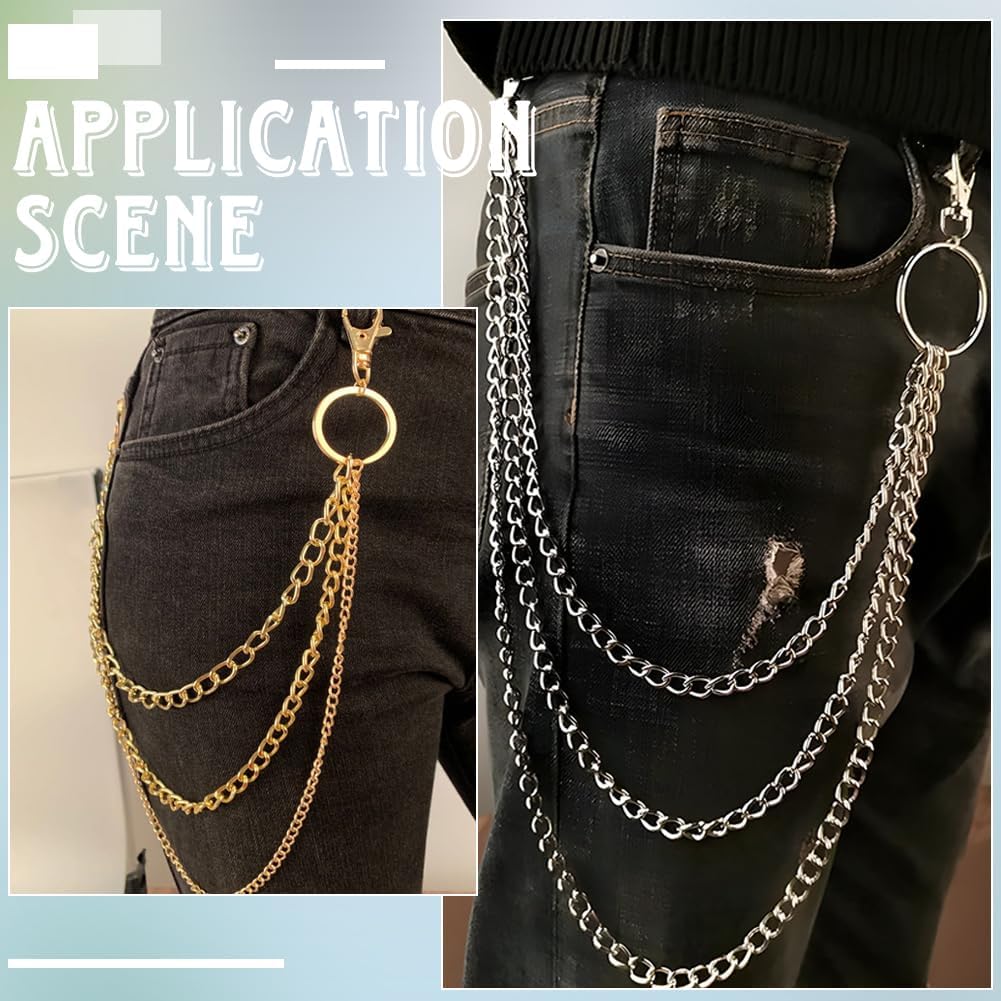 Silver Twist 3 Layered Chain Belt Waist Alloy Chains Punk Multilayer Link Metal Belts Rave Body Jewelry Gothic Vintage Decorative Accessories for Women Party Festival Dancing Dresses Gifts - Image 5