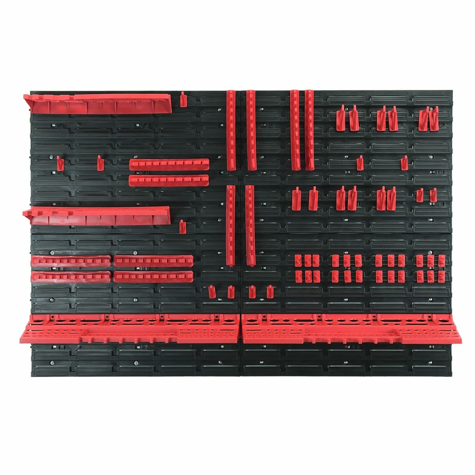 68-tlg. Werkzeugwand Set - 1152 mm x 780 mm - Lochwand Werkstatt, Werkstattwand mit Werkzeughaltern, Werkstatteinrichtung, Wandregal - für Werkstatt, Garage - Erweiterbar, Kunststoff