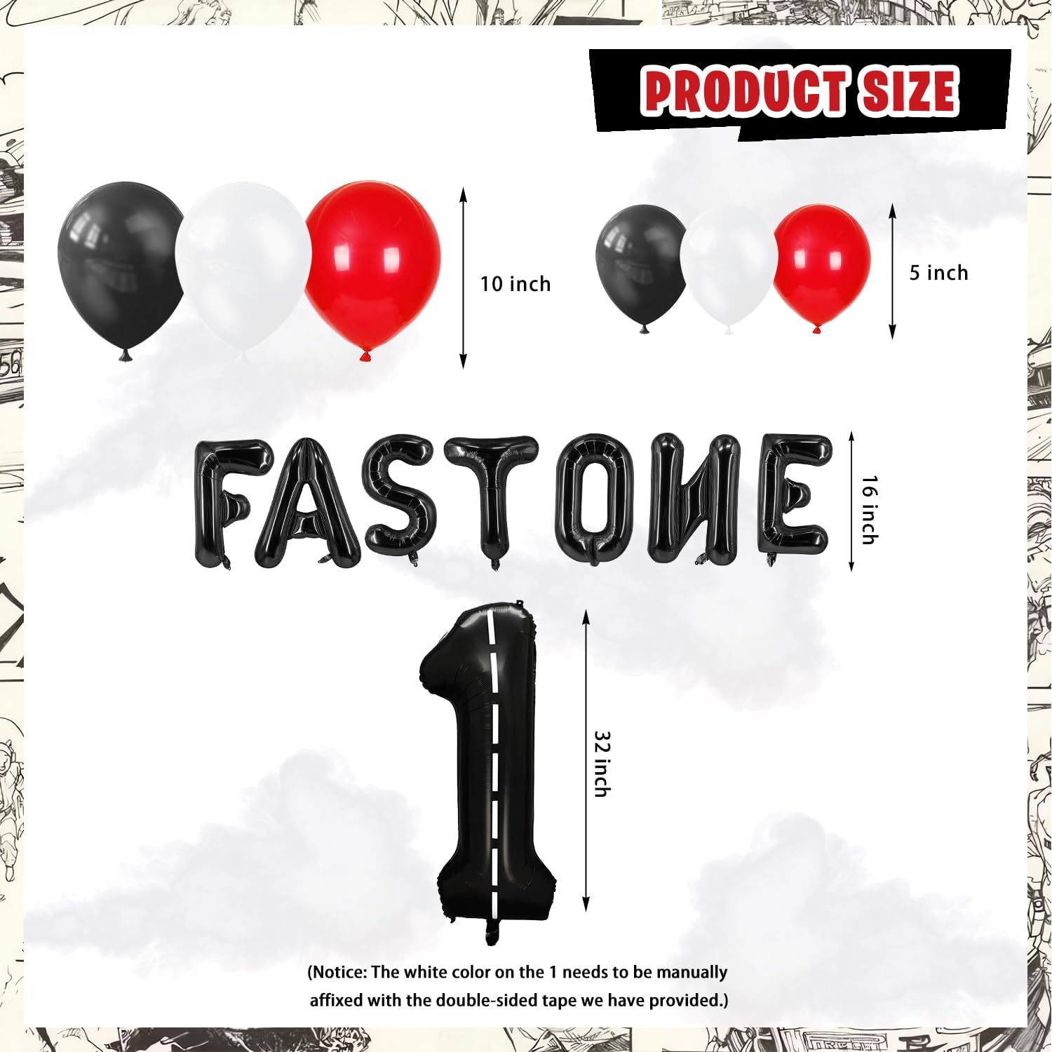 Mpanwen Fast One Birthday Decorations for Boys, 153 Pcs Race Car Birthday Party Supplies - Backdrop, Toppers, Cupcakes Wrappers, Tablecloth, Flags, Centerpiece, Highchair Nanner, Crown and Poster - Image 5