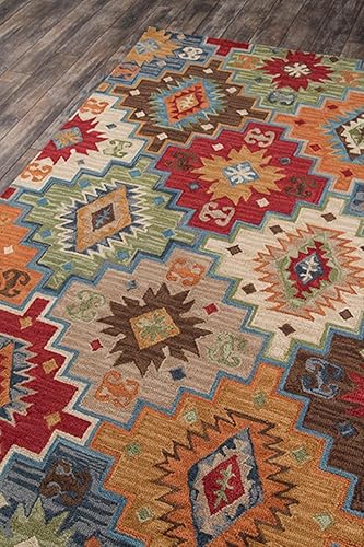 Miniatura 3 de Momeni Rugs Tangier Collection Alfombra de transición con punta copetuda a mano, 7 pies 6 pulgadas x 9 pies 6 pulgadas, multicolor