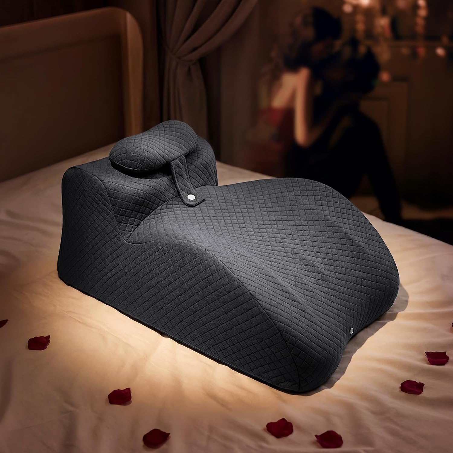 Wedge Pillow Memory Foam, Ergonomic Reading Pillow for Bed Sleeping, 27 Degree Support Pillow with Washable Pillowcase