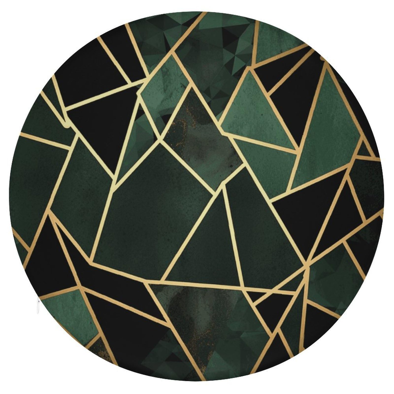 Wsoihfec Style Black And Gold Geometric Seat Cushion Round Chair Pad