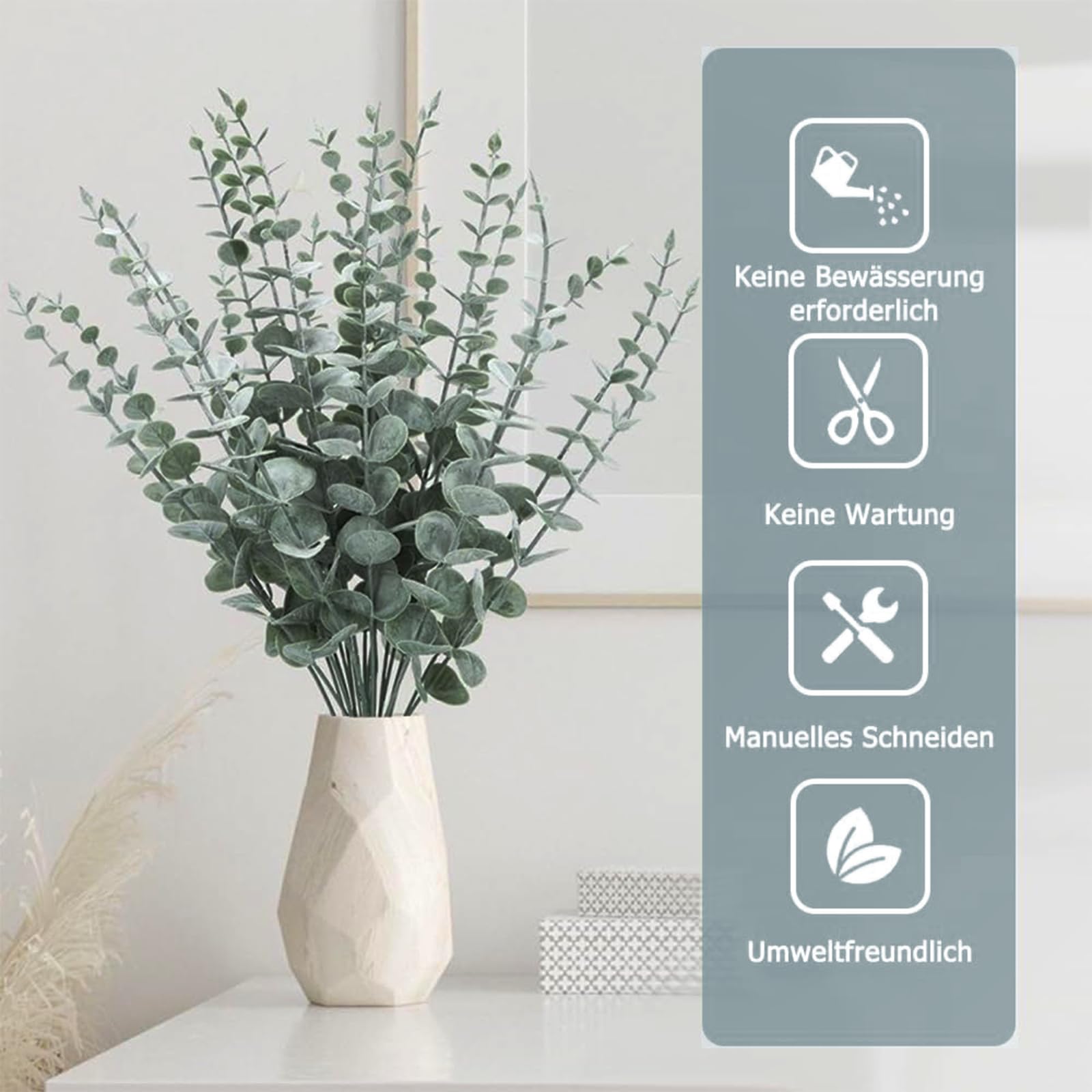 30 Rami Di Eucalipto Finto Yooyan – Altezze 29, 31 E 38 Cm, Decorazione Naturale Per Casa, Matrimoni E Giardino