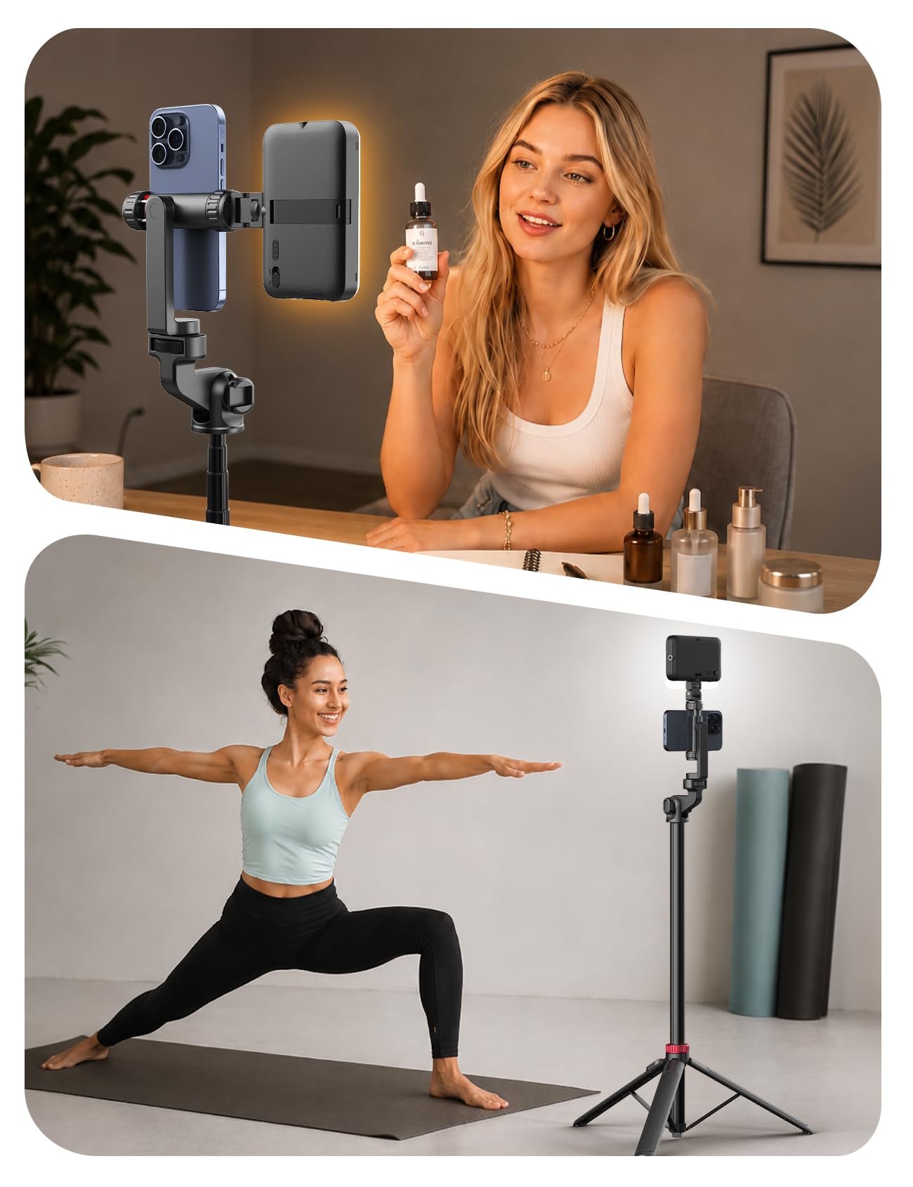 Trípode de teléfono móvil con luz LED de llenado, palo selfie trípode de 35 – 153 cm con mando a distancia Bluetooth, rotación de 360°, para iPhone Android, cámara TikTok YouTube Vlog Live Streaming