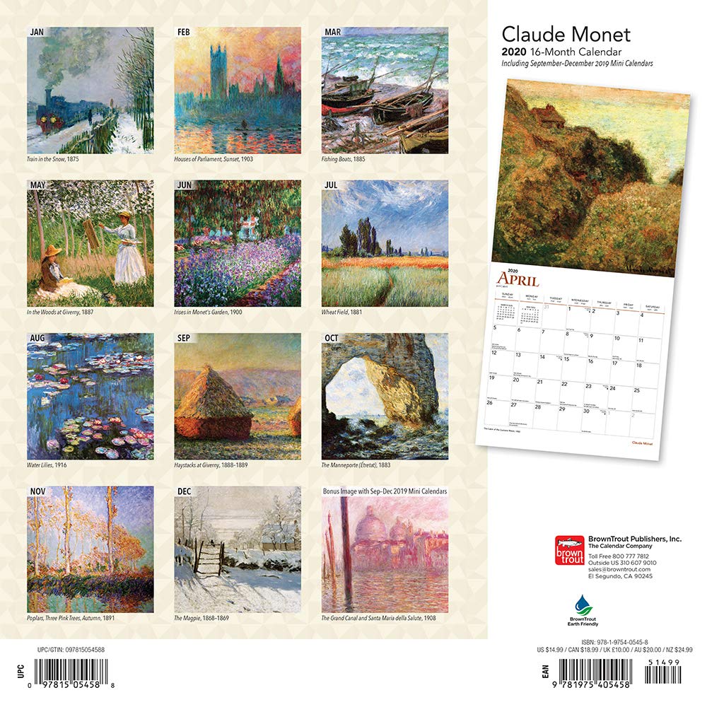 Claude Monet 2020 - 16-Monatskalender: Original BrownTrout-Kalender [Mehrsprachig] [Kalender] (Wall-Kalender)