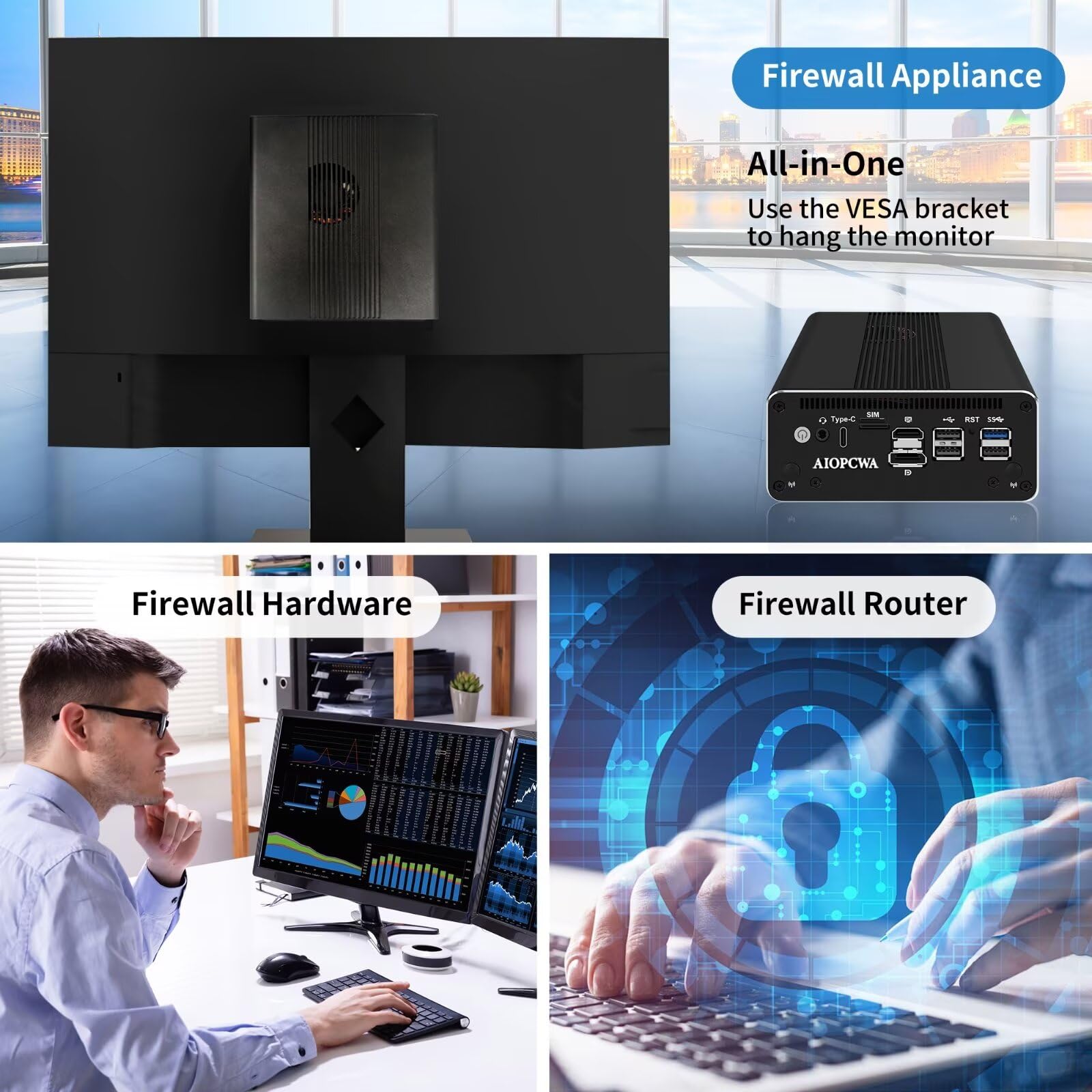 Amazon.co.jp: AIOPCWA ミニPC Firewall Micro Appliance、第12世代