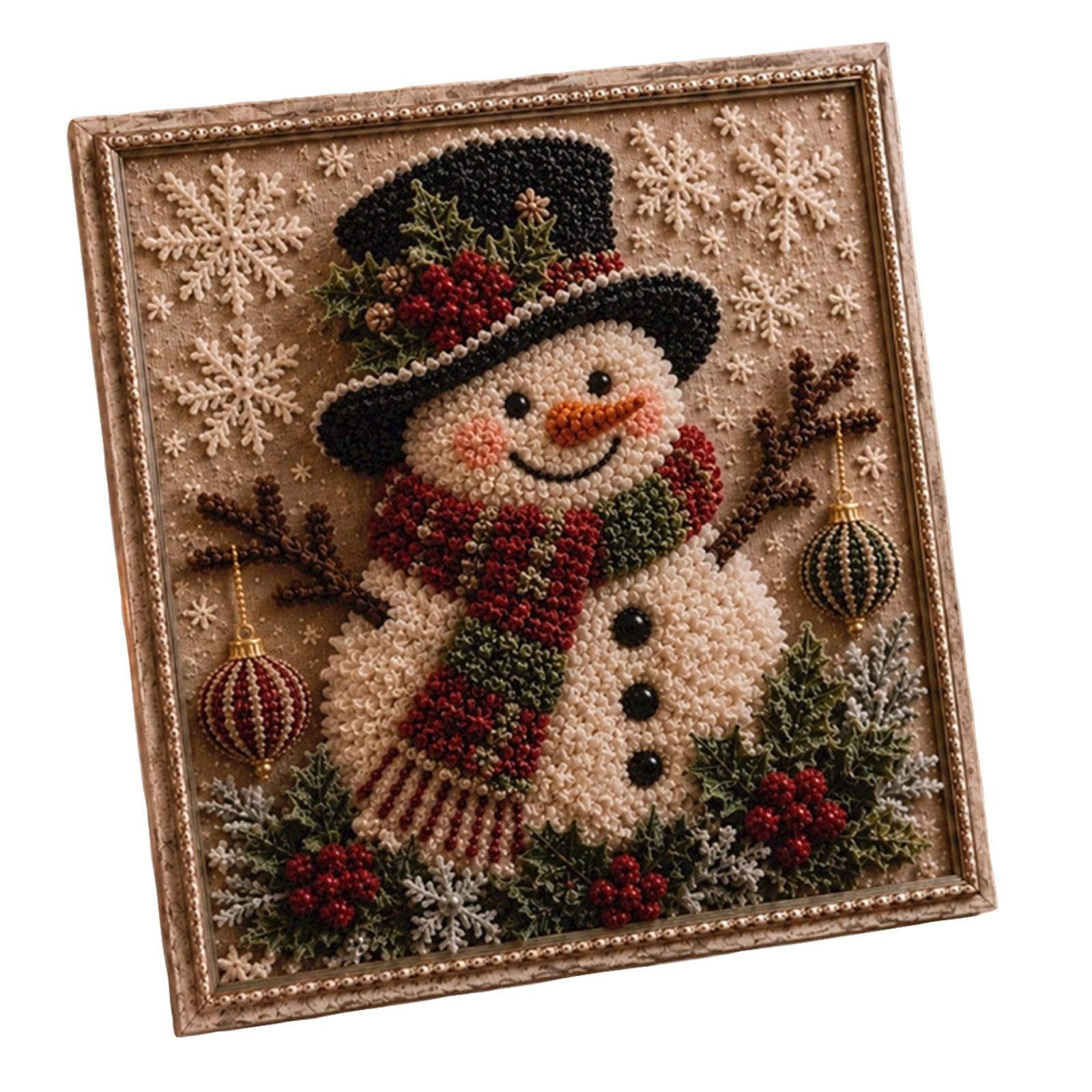 3D Christmas Fabric Poke Art Kit, DIY Embroidery Handmade Fabric Poke Art Kit, Vintage Holiday Handmade Decoration,Christmas Craft Kit for Adults & Beginner (#I) — image 1