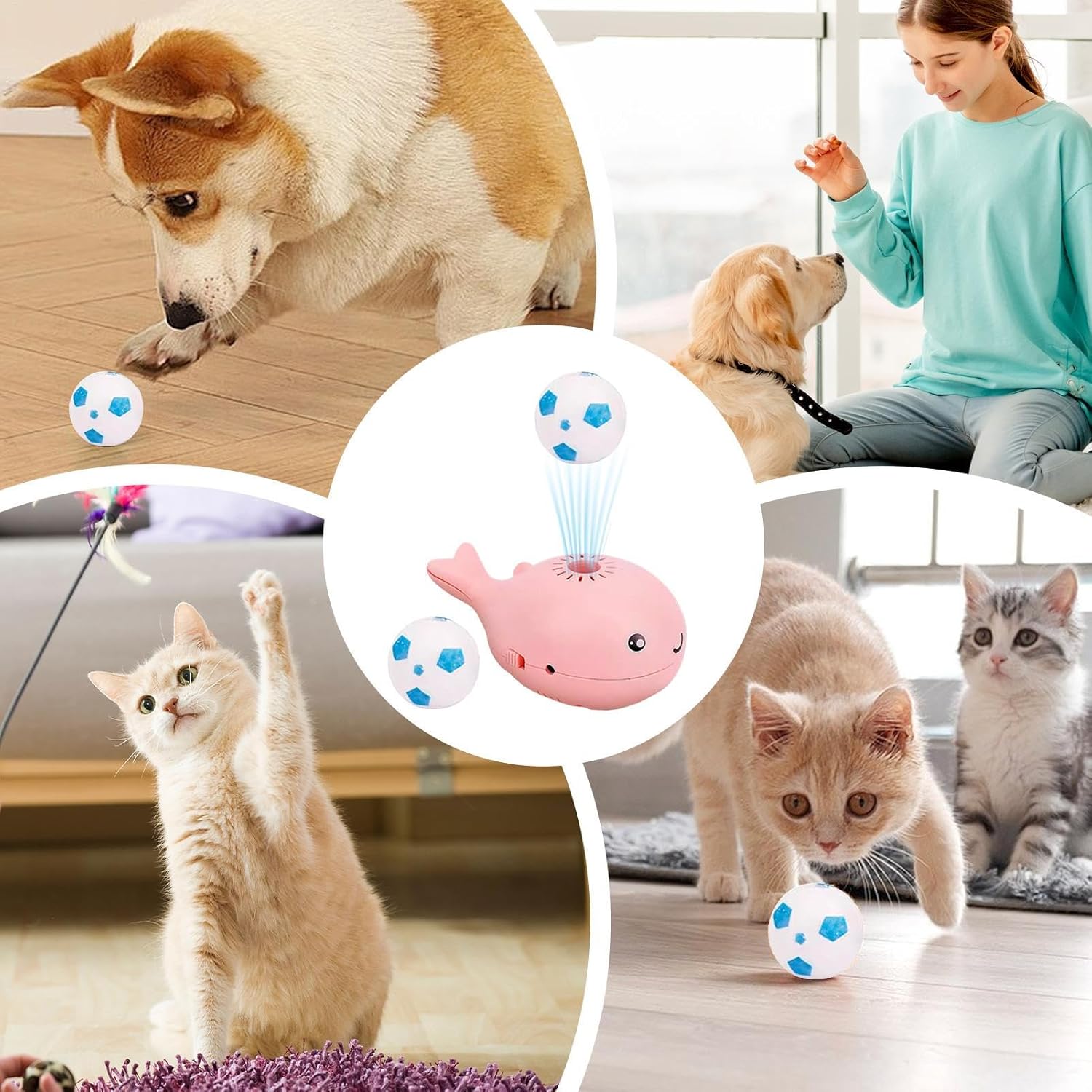 Whale Floating | Interactive Electric Cat Toy for Indoor Cats, Floating Water with Feathers, Fun Puzzle to Keep Cats Entertained, Ideal for All Breeds and Active Kittens Pink image 4 of 9 B0F5W8CDPG