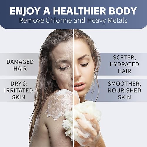 Miniatura 3 de Filtro de agua de ducha para cabezal de ducha, filtra oxidantes, metales pesados, sulfuro de hidrógeno, reduce el encrespamiento, alivia el cuero