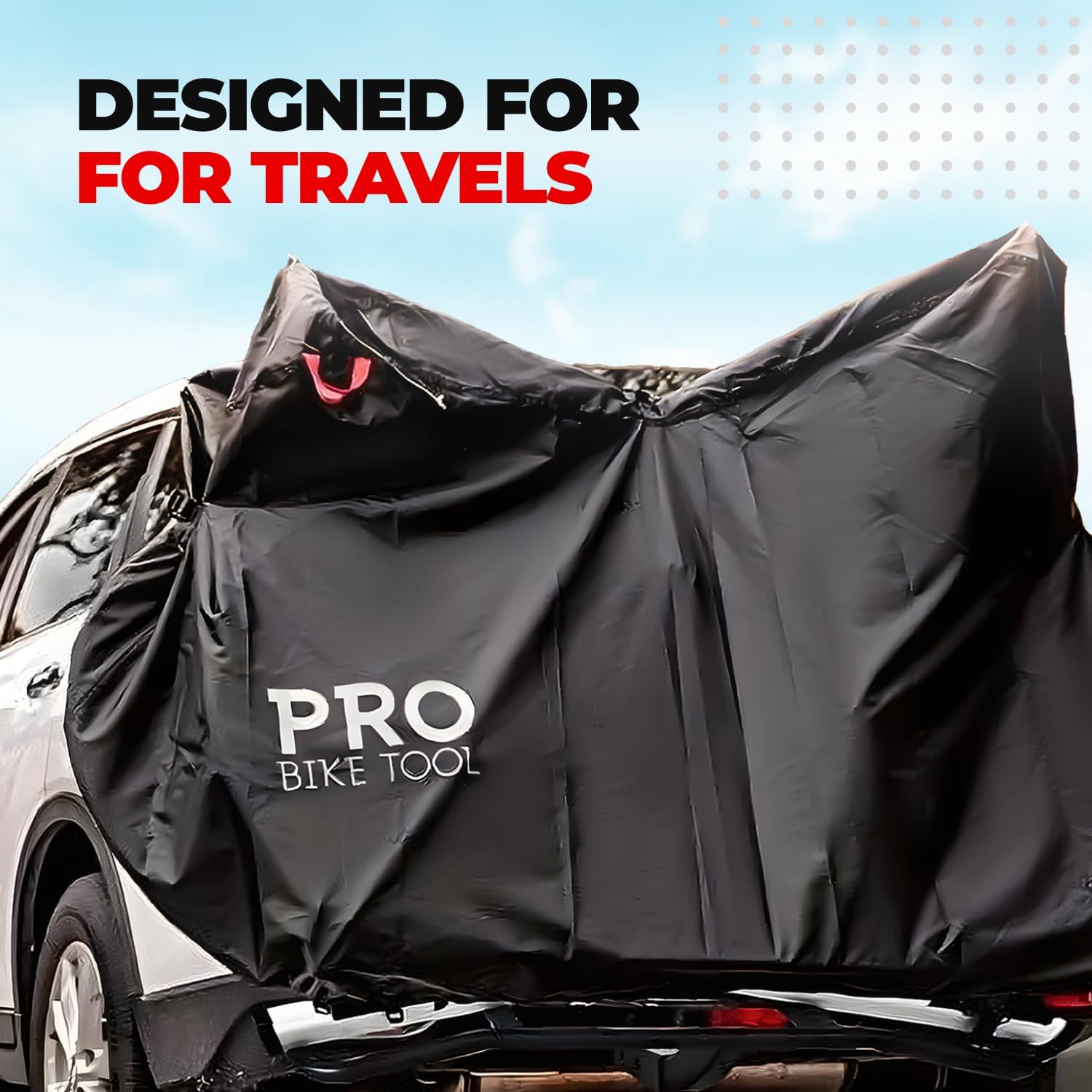 PRO Bike Tool Bicycle Cover for Outdoor Storage - for 1 2 or 3 Bikes - 2 Style Options - Stationary Use for Yard or Garden - Travel Use for Car Racks - Strong Ripstop Material, Waterproof & Anti-UV