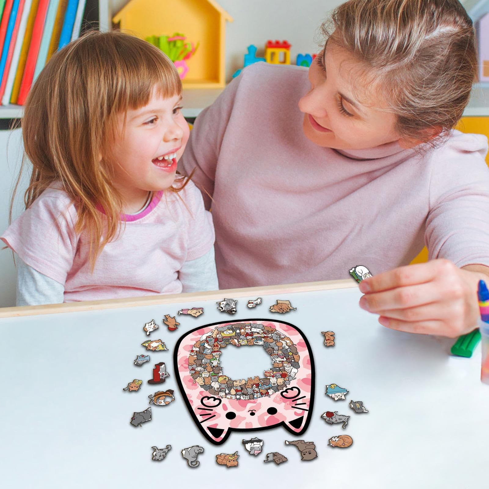 Drewniane puzzle, interakcja rodzic-dziecko i wczesna edukacja zabawka | Drewniane puzzle zwierząt dla dorosłych, dla kobiet, synów, córek i nastolatków