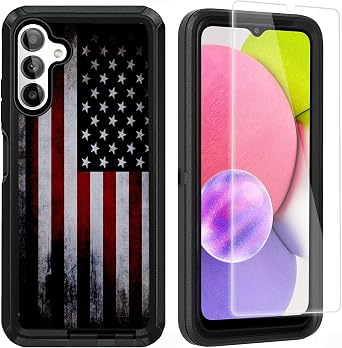 Samsung Galaxy A13 5G case Case with Screen Protector Old American USA Flag Design Samsung Galaxy A13 Case for Men Boys Heavy Duty Shockproof Protective Case for Samsung Galaxy A13 5G 6.5in