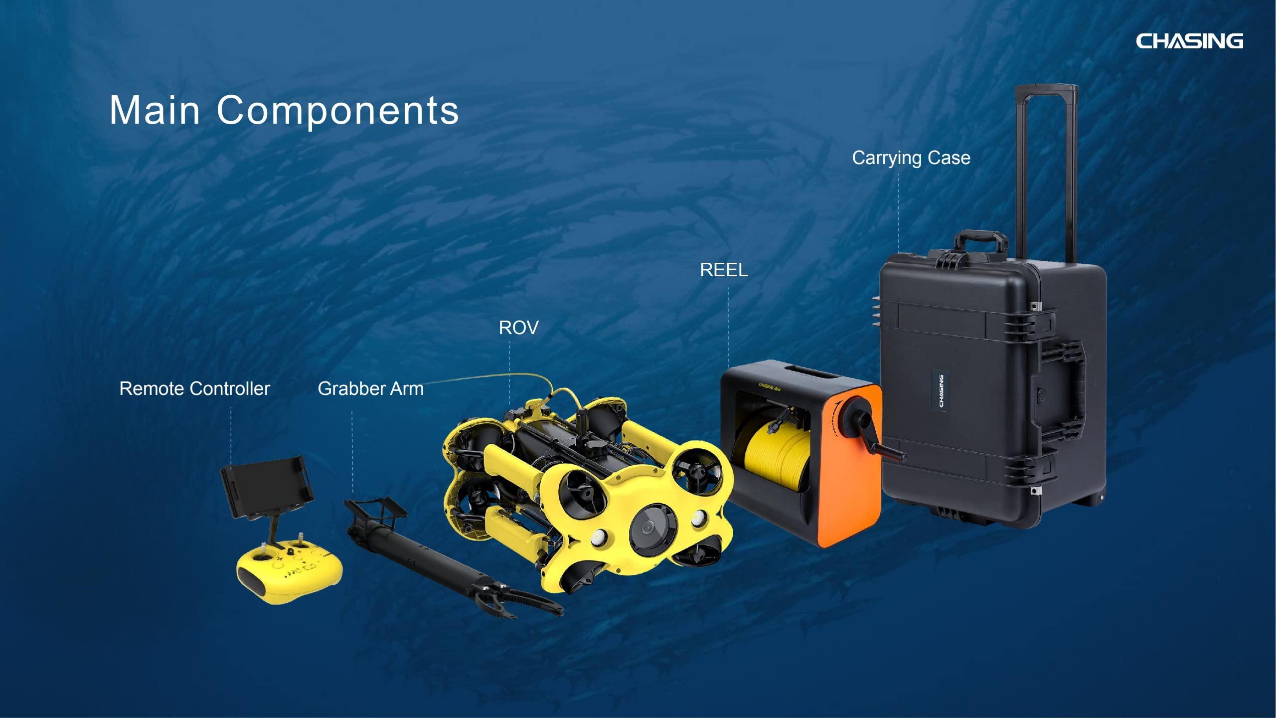 Chasing M2 Drones de caméra sous-marine Robot de sauvetage P100 ROV 100 m avec 4K EIS UHD RC Drones bras robotiques pour la recherche de sauvetage