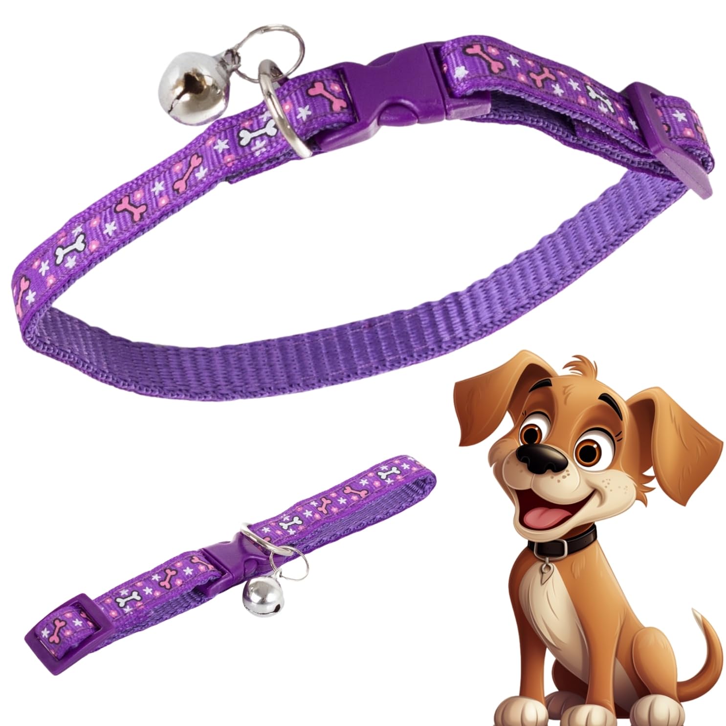 DreamAuro Dog Bone Print Collar Bell, Stylish and Secure Collar with Bell for Your Beloved Pet, Pet Bell accessory, Stylish pet collar, Adjustable strap collar, Pet Walking accessory. (B0D1R7QN1K) Amazon Price History, Amazon Price Tracker