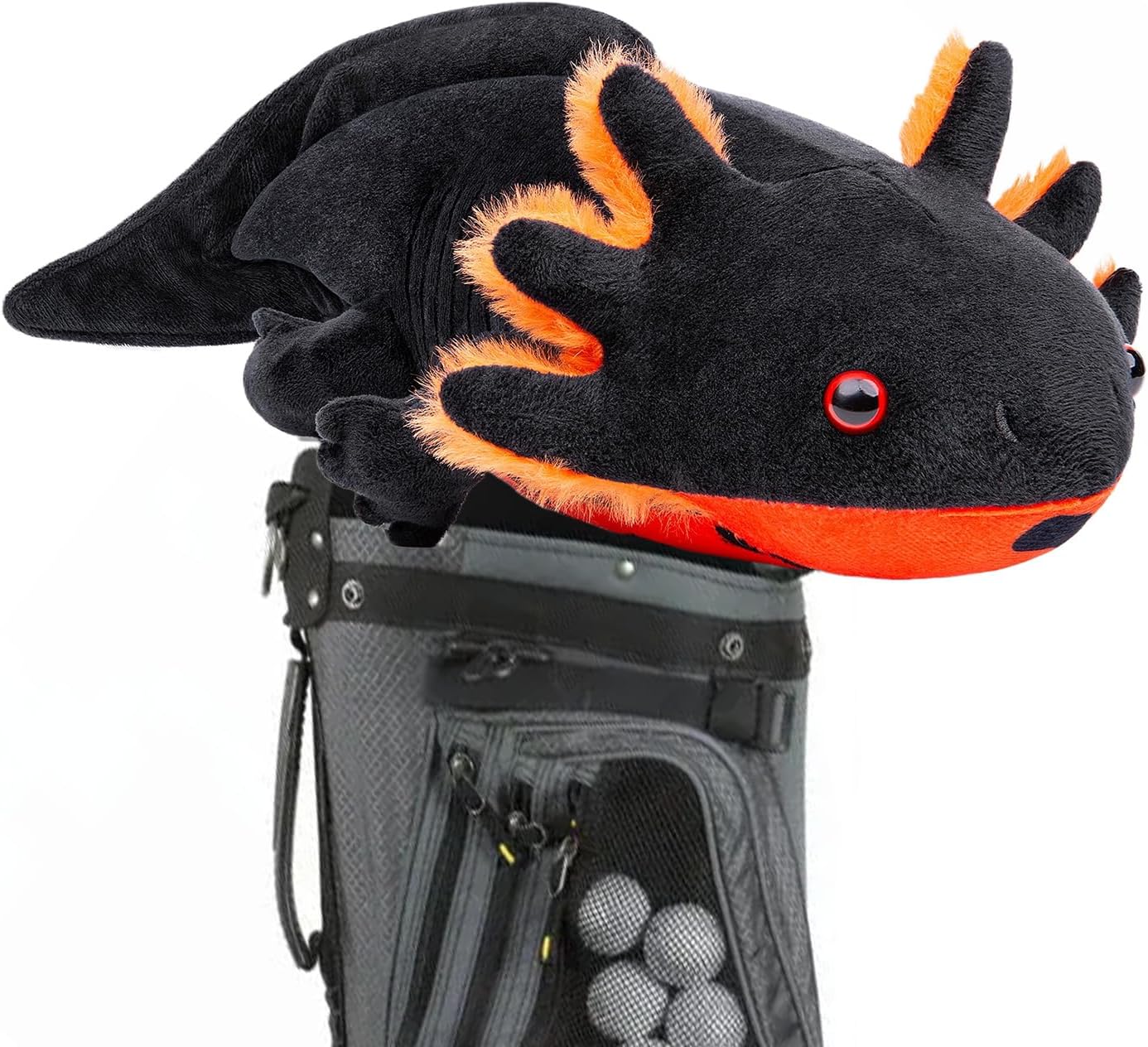 Funny Axolotl Golf Headcover, Small Size Fits Hybird and Irons, Large Size Fits Standard 460cc Driver Head, Colors Animals Plush Golf Club Head Covers for Mens