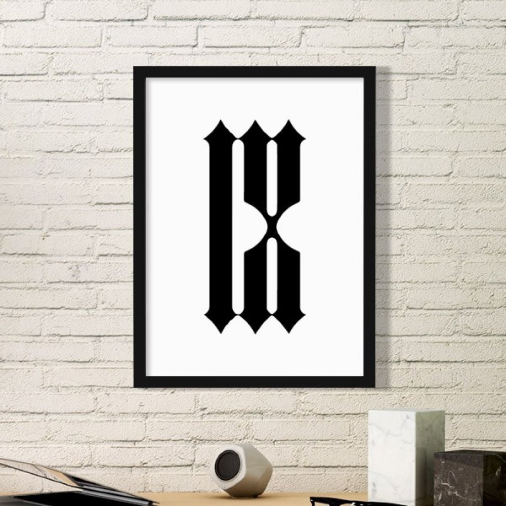 Cuadros de Pared para Salón con Silueta de Números Romanos Marco Negro DIYthinker Medio