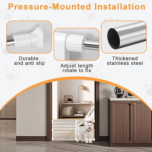 Miniatura 3 de Maerd Puertas cortas para perros para puertas, puerta de perro para pisar, puerta retráctil para cachorros para escaleras interiores con puerta,