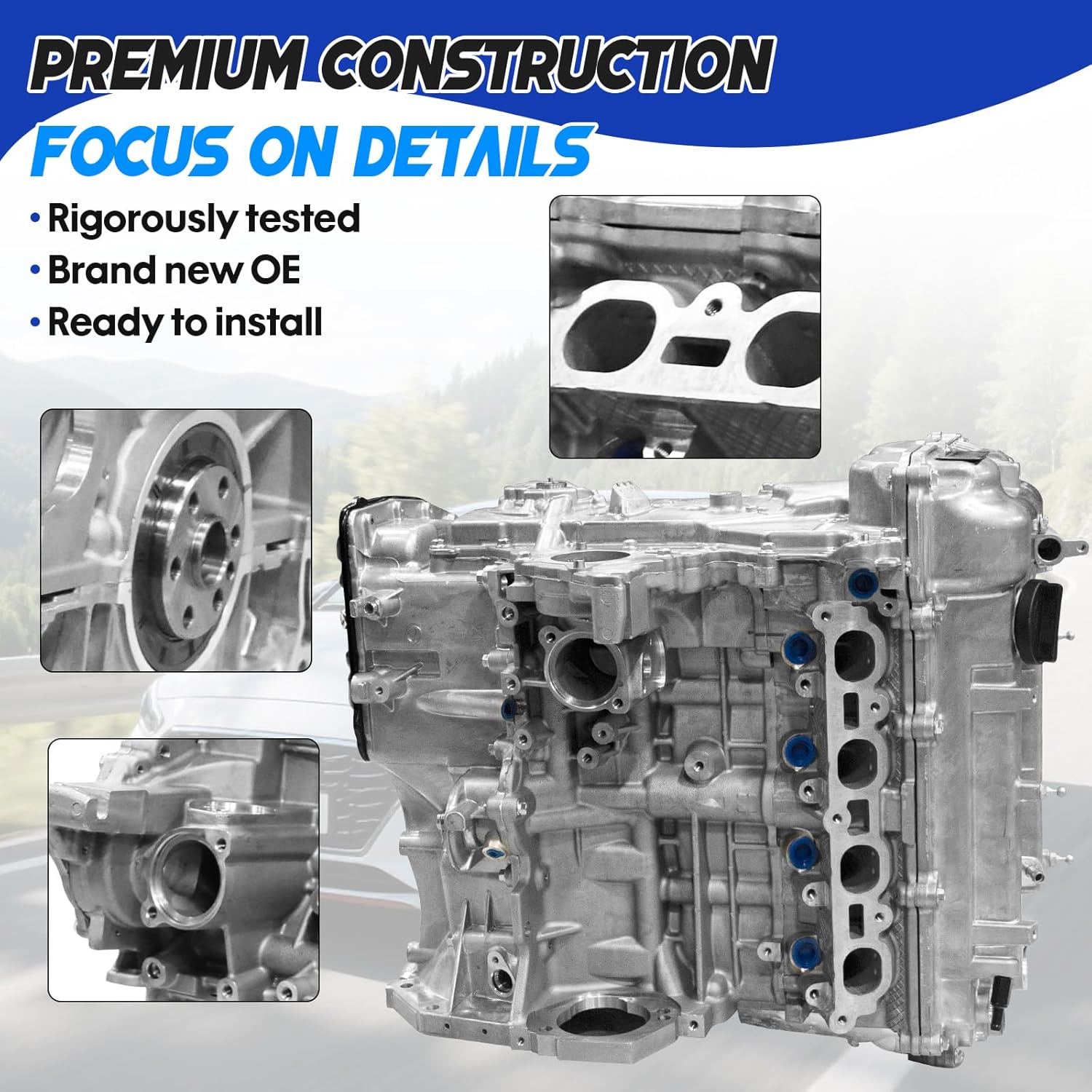 G4FD Engine Assembly for 2012-2017 Hyundai Accent, Veloster for Kia Soul, Rio, Fits 1.6L 1591CC GAS Long Block Engine, OE Standard DIY Engine Replacement Parts