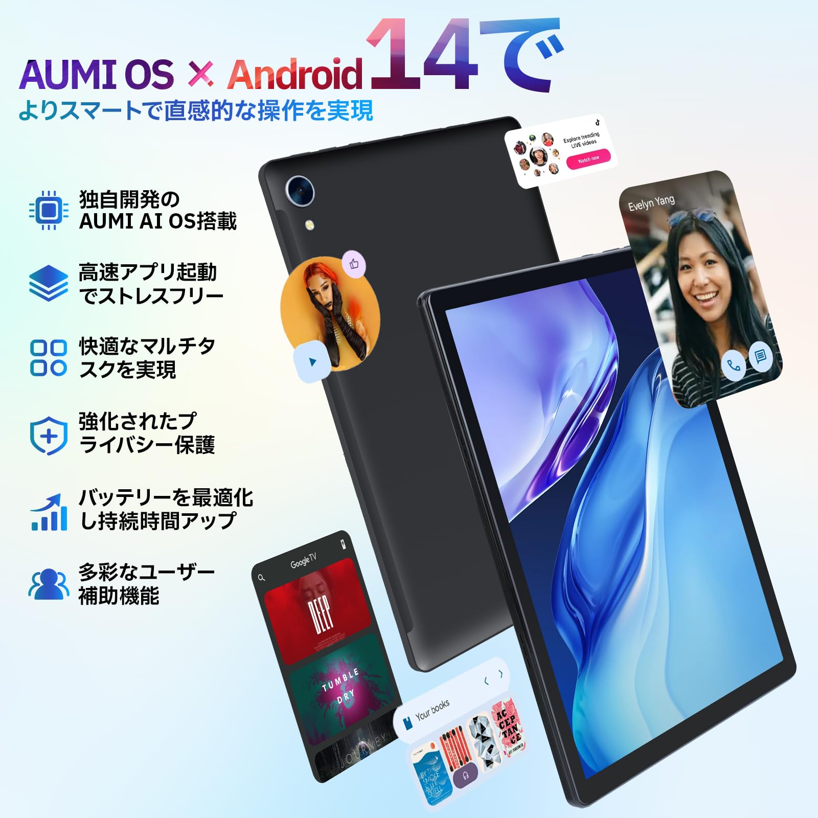 Amazon.co.jp: タブレット 10インチ 14GB+128GB+1TB拡張 wi-fi6モデル