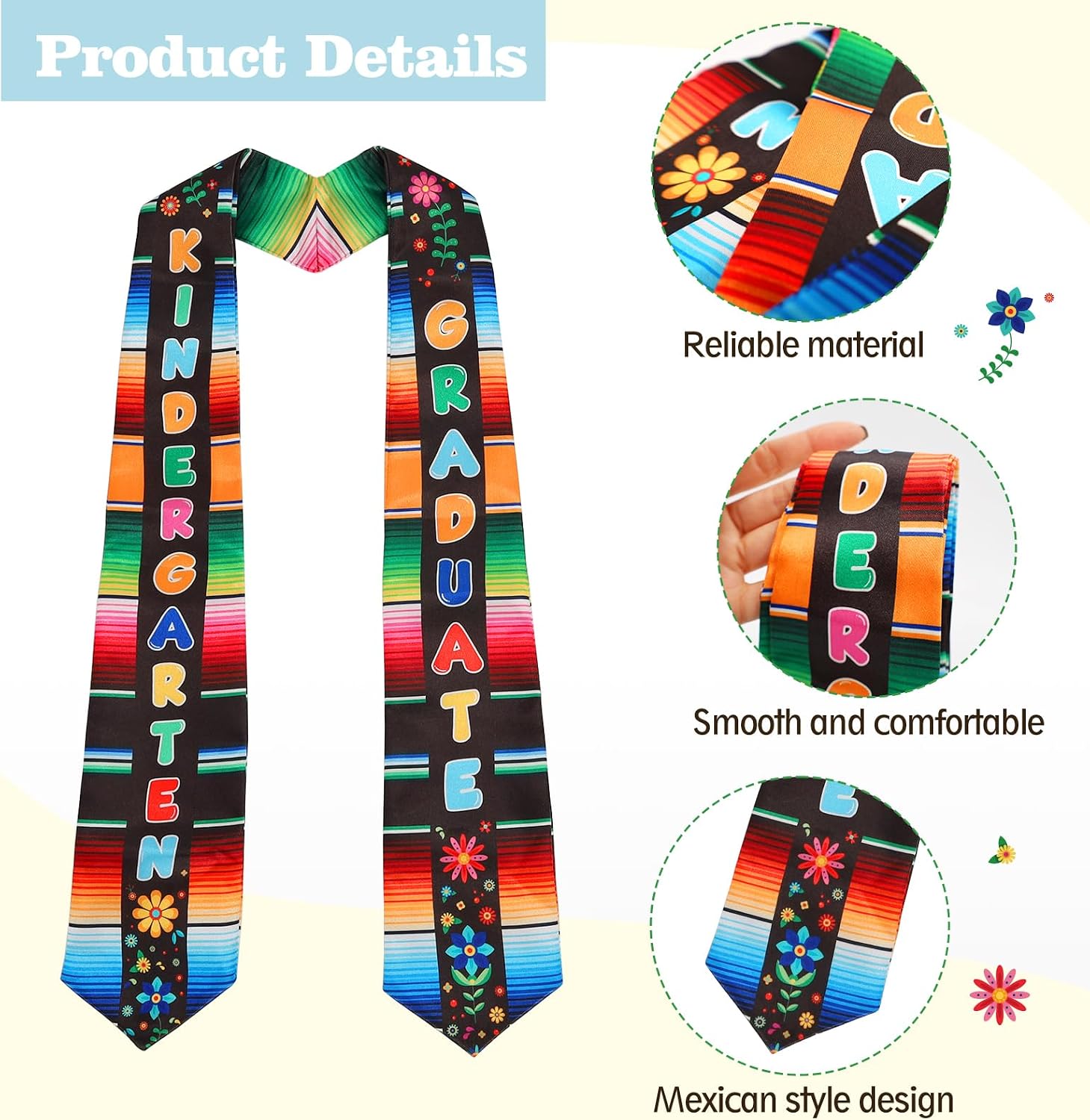 NNG Kindergarten Graduation Stole,Unisex Kids Graduation Sash for Ceremony and Photos,2026 Kindergarten Graduation Gift