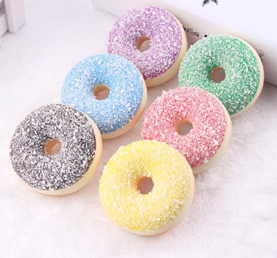 Künstliche Donuts 6 Stück | Realistische Fotografie Requisiten | PU Material
