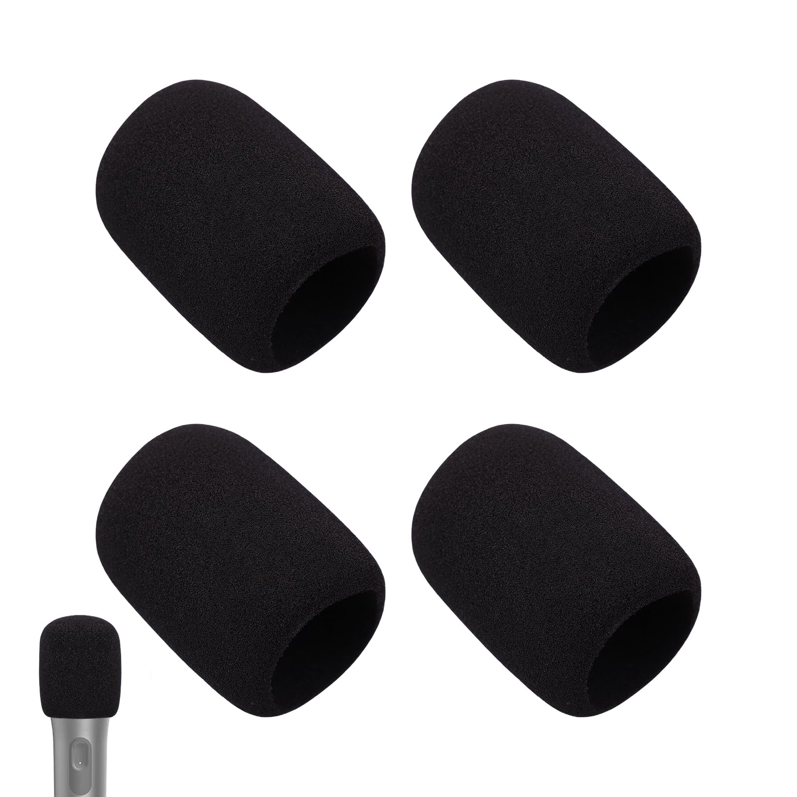 4pcs Foam Microphone Covers for JBL PartyBox 100 Wireless Mic, Noise Reduction Sponge Windscreens Compatible with JBL Wireless Microphone System, Disposable Protector Replacement Accessories