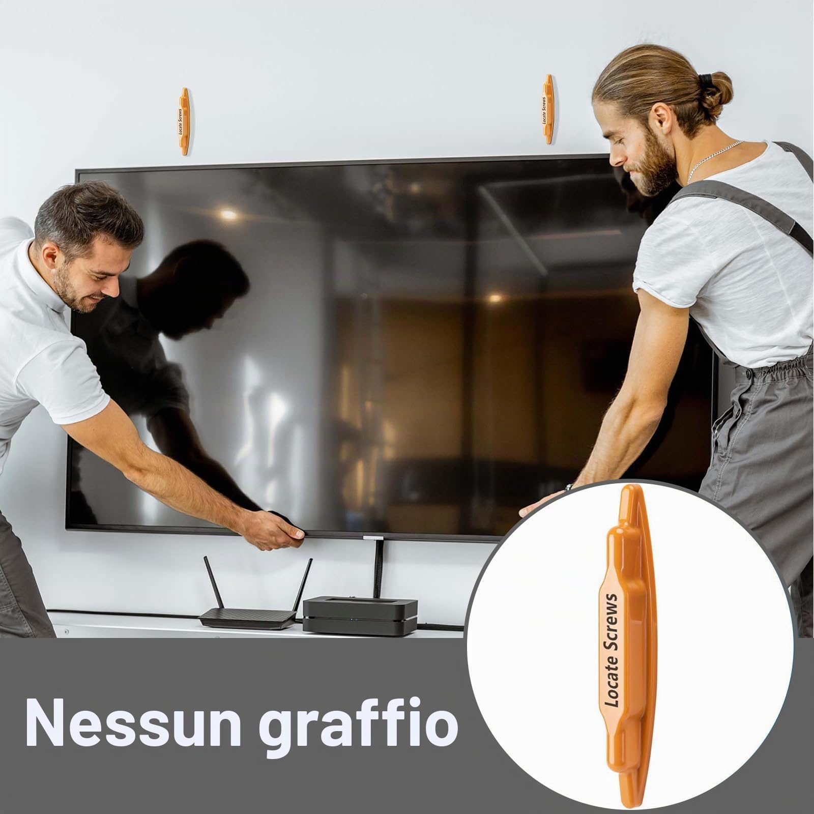 Rilevatore di Chiodi Magnetico 4 Pezzi, Magnetismo Forte Senza Batterie Senza Parti Mobili, 0.9×5.5 Pollici Ergonomico, Per Intonaco Secco Localizzare Viti/Chiodi
