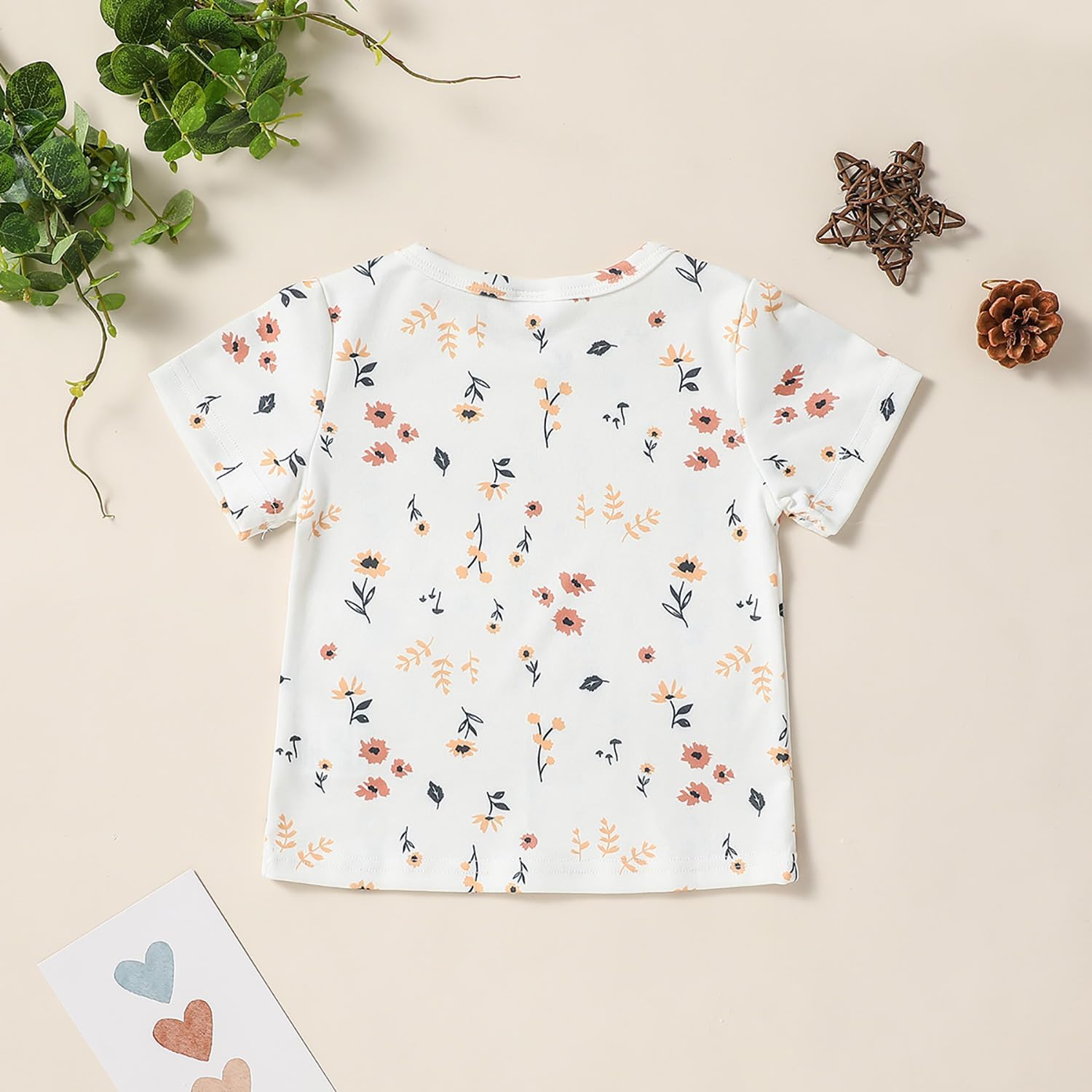 ZOEREA Toddler Girl Clothes, 2Pcs Baby Girl Outfits Spring/Summer Stripe/Floral T-Shirt+Bib Overall Shorts Clothing Set 1-5T - Image 8