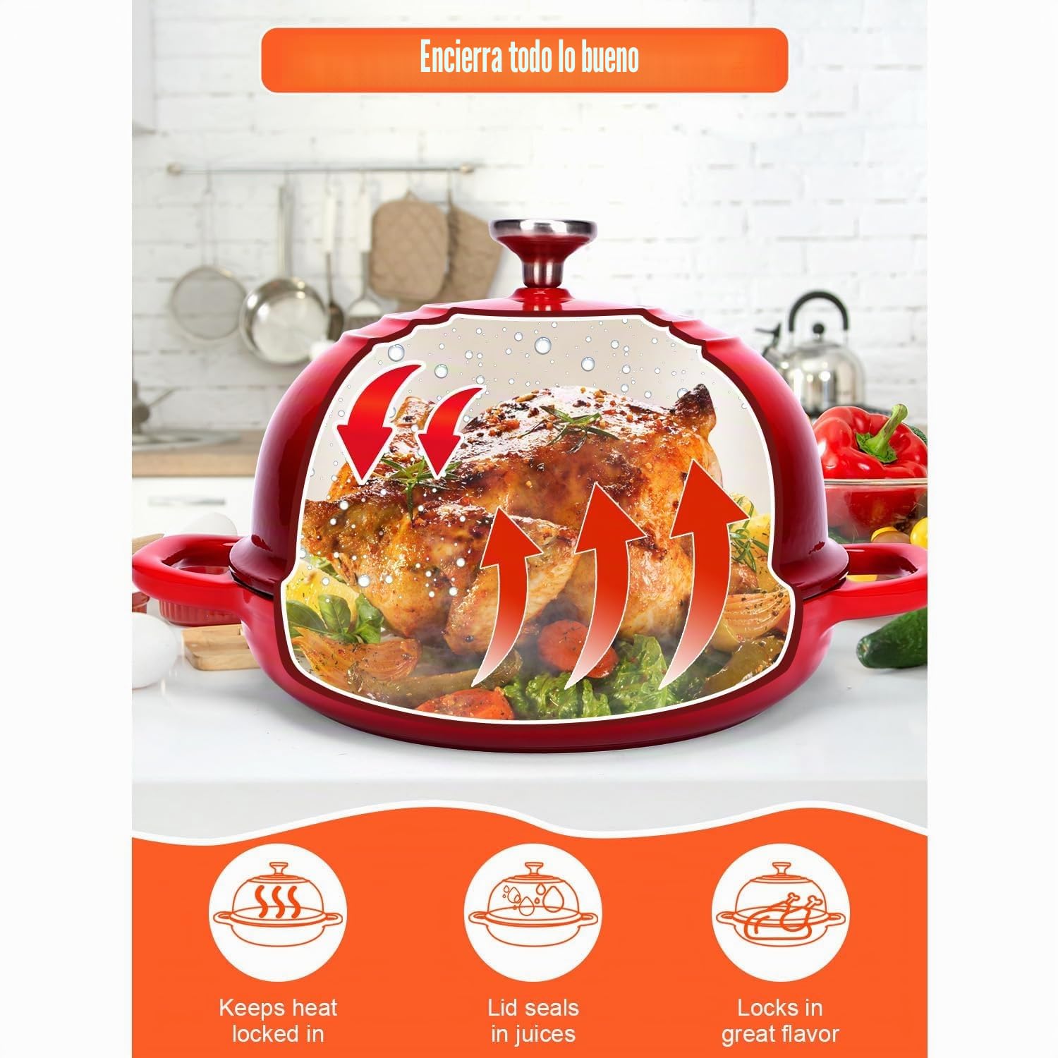 GFTIME Olla de hierro fundido para hornear pan, cacerola con tapa, 5 cuartos de cuarto, horno holandés, sartén para pan con cesta de fermentación, cortador, mezclador de masa, olla de hierro fundido