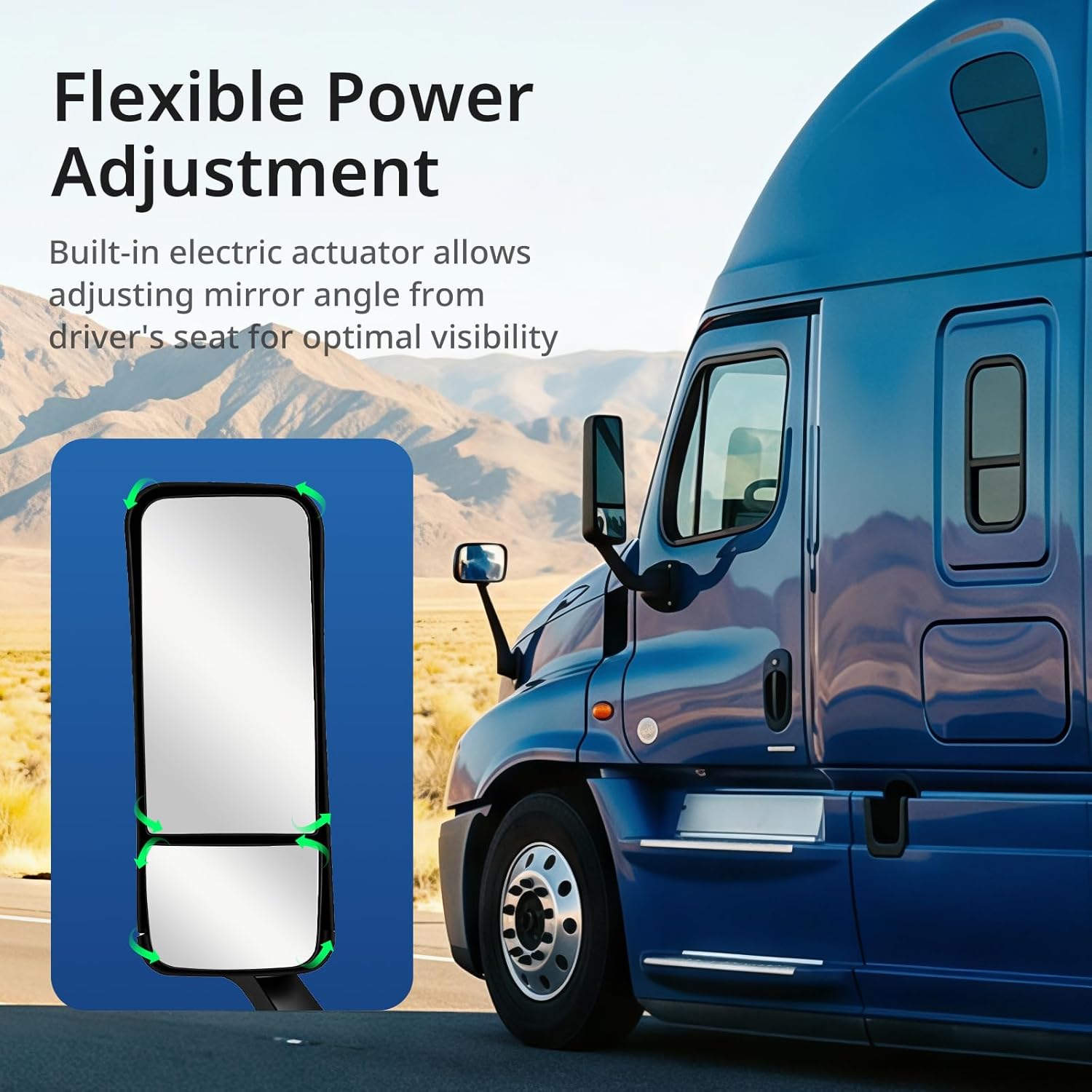 High Soar Black Door Mirror Driver Side ‖ Door Mirror Replacement for Freightliner Cascadia 2008-2015 (Driver Left Side)