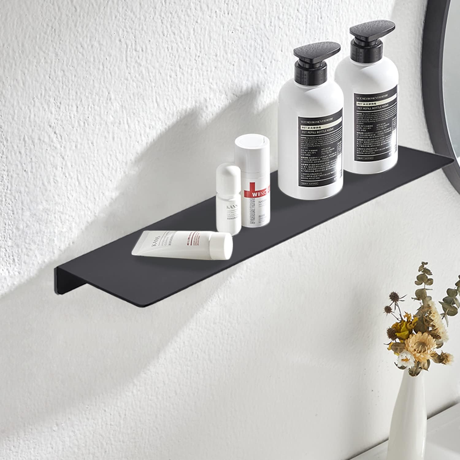 TRUSTMI Brushed Gold Floating Shelves Wall Mounted Stainless Steel Shelf Organizer for Bathroom Kitchen, Bedroom, Office, (20 inch x 4 inch), Brushed Brass