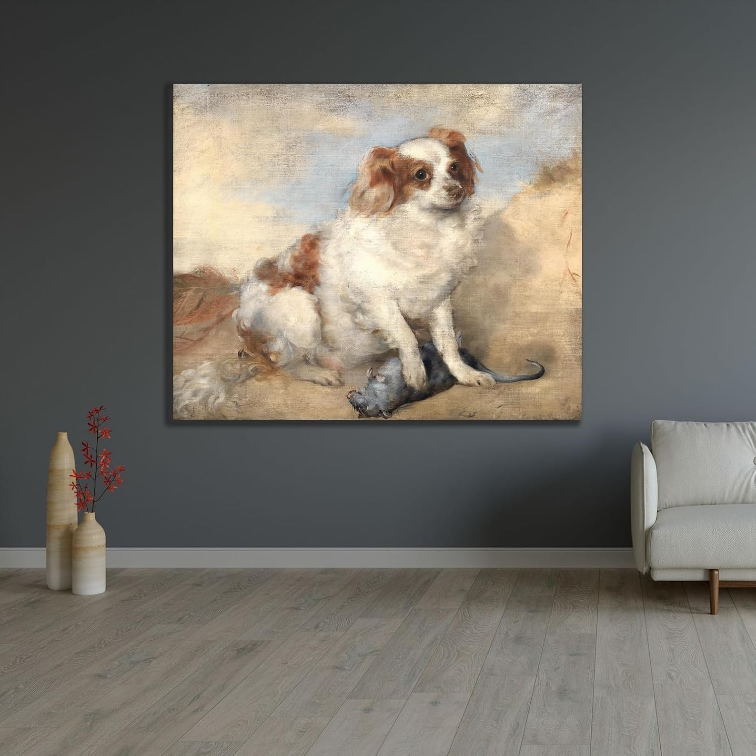ArtDirect A spaniel with a rat Unframed Art Print Giclee Poster by George Frederic Watts - Ready for Framing with Customization Sizes 10x8, 13x11, 20x16, 29x24, 44x36 and 58x48 inches