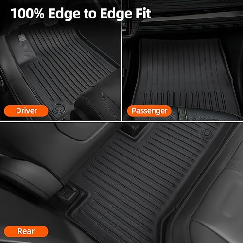 Miniatura 6 de HANSSHOW Alfombrillas compatibles con Rivian R1T TPE Premium para todo tipo de clima, filas delanteras y traseras, impermeables, compatibles con